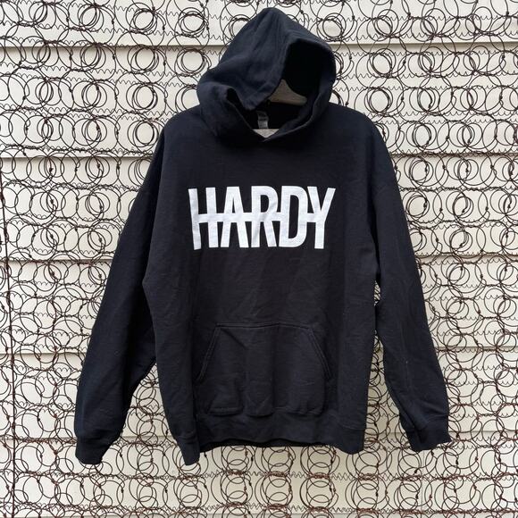 Hardy Mockingbird and the Crow Black Hoodie Sweatshirt Gildan Heavy Blend LARGE - Picture 1 of 7